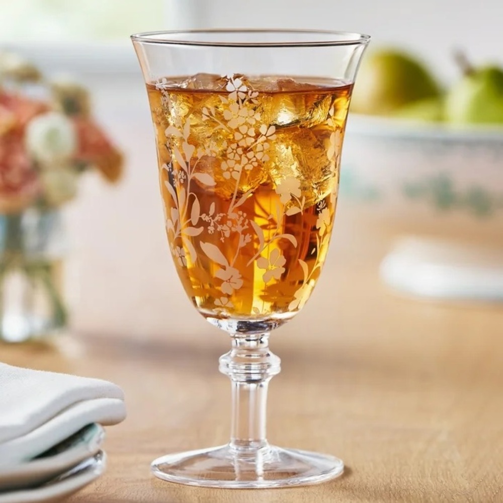 🌸 2025 New The Pioneer Woman Daisy 14-Ounce Glass Goblet, Clear, Qty 1